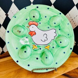 Barrarte Pottery Egg Tray, Half-Dozen Deviled Egg Platter